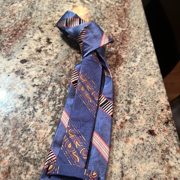 Robert Graham Men’s Silk Repp Stripe Tie Multi Colored Floral - Picture 8 of 10